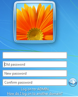 Control Alt Delete to change password