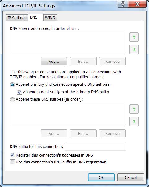 Advanced TCP/IP Settings